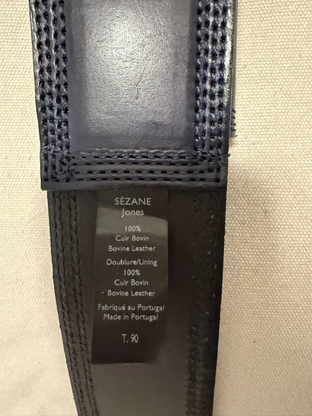 Sezane navy leather belt - Picture 5 of 7